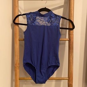 Beautiful blue leotard with lace